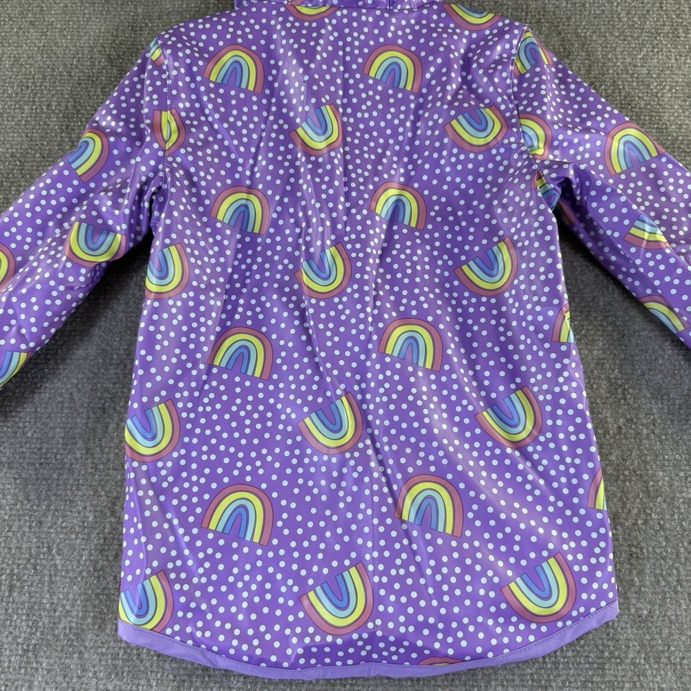 Cat & Jack Girls Purple Rainbow Print Rain Jacket Size 2T - Picture 6 of 11